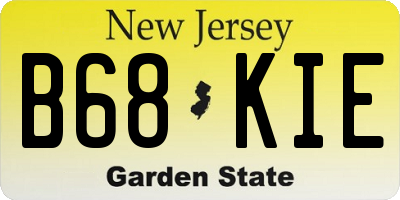 NJ license plate B68KIE