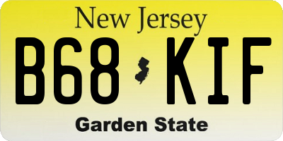 NJ license plate B68KIF