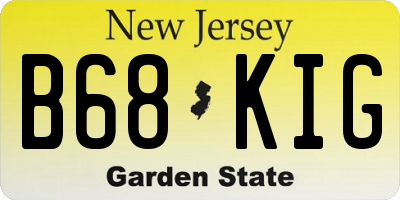 NJ license plate B68KIG