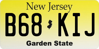 NJ license plate B68KIJ