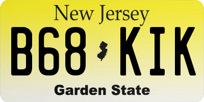 NJ license plate B68KIK