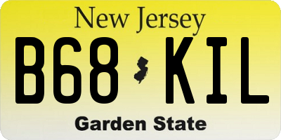 NJ license plate B68KIL