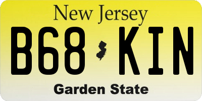 NJ license plate B68KIN