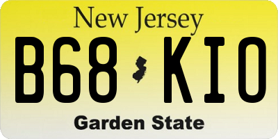 NJ license plate B68KIO