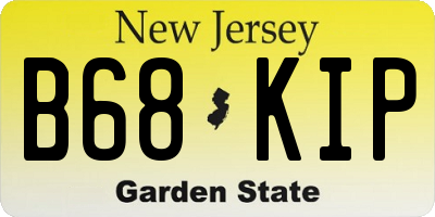 NJ license plate B68KIP