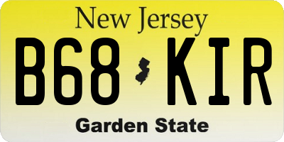 NJ license plate B68KIR