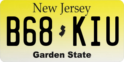 NJ license plate B68KIU