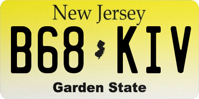 NJ license plate B68KIV