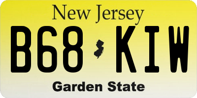 NJ license plate B68KIW