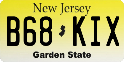 NJ license plate B68KIX