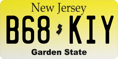NJ license plate B68KIY