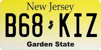 NJ license plate B68KIZ