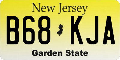 NJ license plate B68KJA