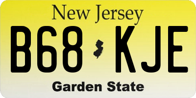 NJ license plate B68KJE
