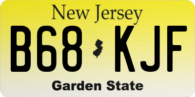 NJ license plate B68KJF