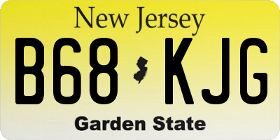 NJ license plate B68KJG