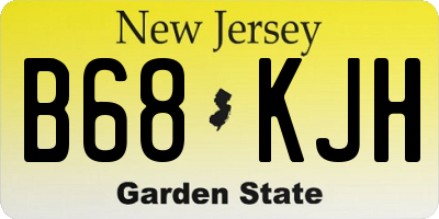NJ license plate B68KJH