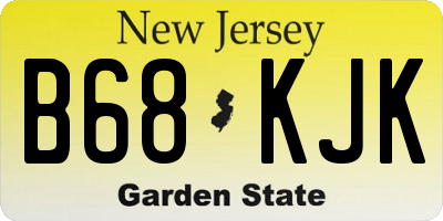 NJ license plate B68KJK