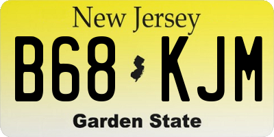 NJ license plate B68KJM