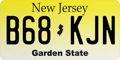 NJ license plate B68KJN