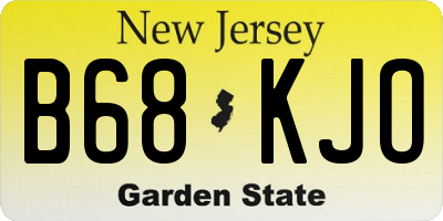 NJ license plate B68KJO