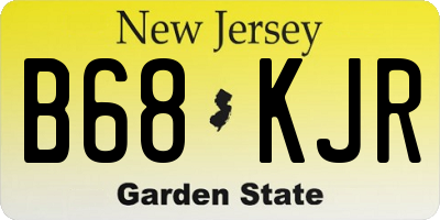 NJ license plate B68KJR