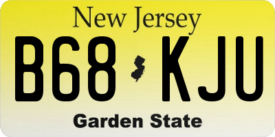 NJ license plate B68KJU