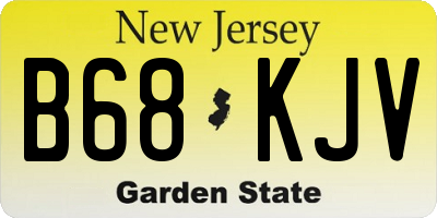 NJ license plate B68KJV