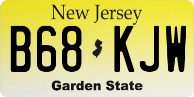 NJ license plate B68KJW