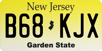 NJ license plate B68KJX