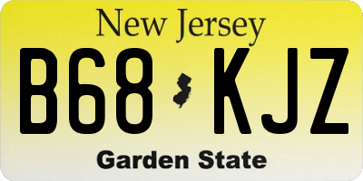 NJ license plate B68KJZ
