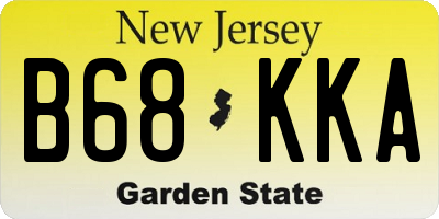 NJ license plate B68KKA