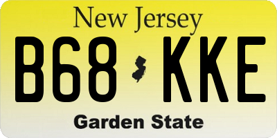 NJ license plate B68KKE