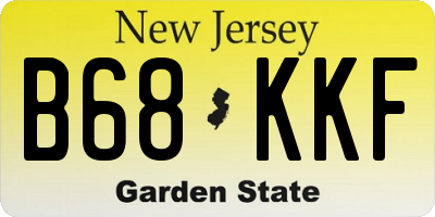 NJ license plate B68KKF