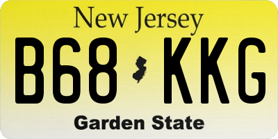 NJ license plate B68KKG