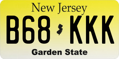 NJ license plate B68KKK