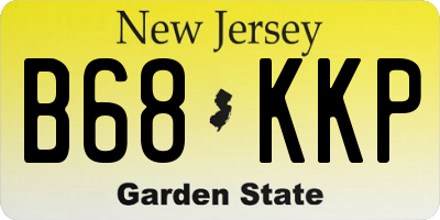 NJ license plate B68KKP