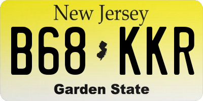 NJ license plate B68KKR