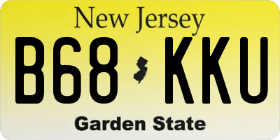 NJ license plate B68KKU