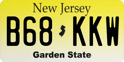 NJ license plate B68KKW
