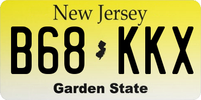 NJ license plate B68KKX