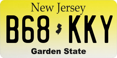 NJ license plate B68KKY