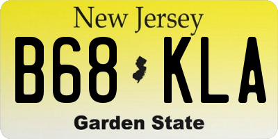 NJ license plate B68KLA