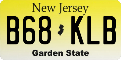 NJ license plate B68KLB