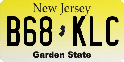 NJ license plate B68KLC