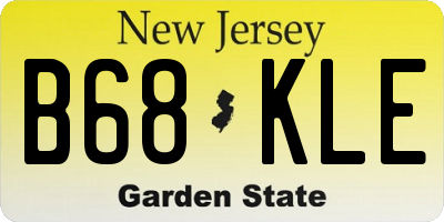 NJ license plate B68KLE