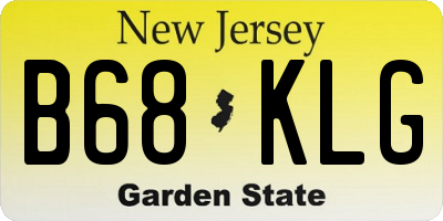 NJ license plate B68KLG