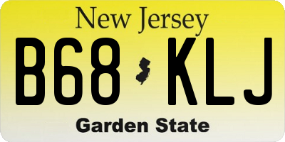 NJ license plate B68KLJ