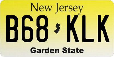 NJ license plate B68KLK