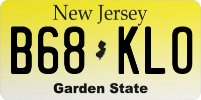 NJ license plate B68KLO